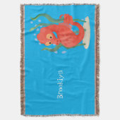 Cute pygmy seahorse cartoon deken (Voorkant Verticaal)