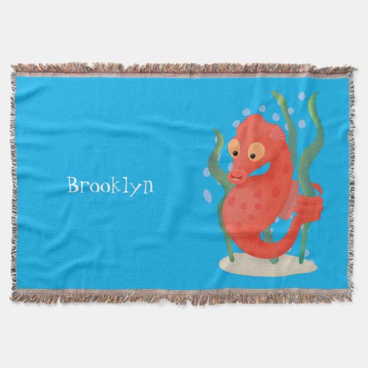 Cute pygmy seahorse cartoon deken (Voorkant)