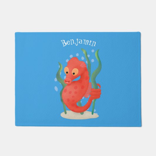 Cute pygmy seahorse cartoon deurmat (Voorkant)
