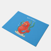 Cute pygmy seahorse cartoon deurmat (Schuin)