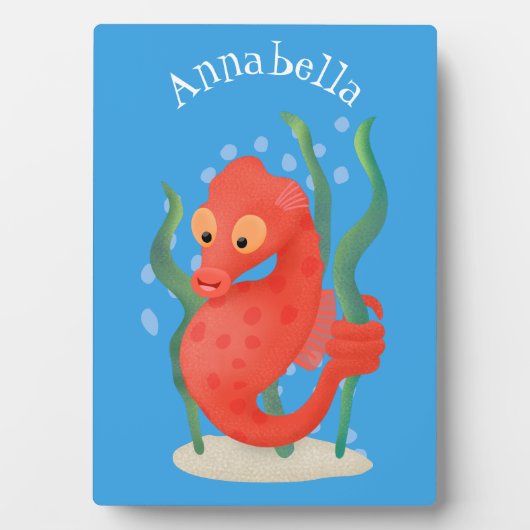 Cute pygmy seahorse cartoon fotoplaat (voorkant)