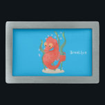 Cute pygmy seahorse cartoon gesp<br><div class="desc">Dit schattige rode zeepaardje is klaar voor onderwaterplezier! Ontworpen in een leuke illustratiemodus voor de cartoon.</div>