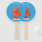 Cute pygmy seahorse cartoon handwaaier (Voorkant en achterkant)