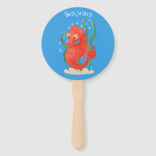 Cute pygmy seahorse cartoon handwaaier