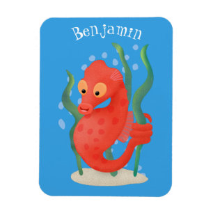 Cute pygmy seahorse cartoon magneet