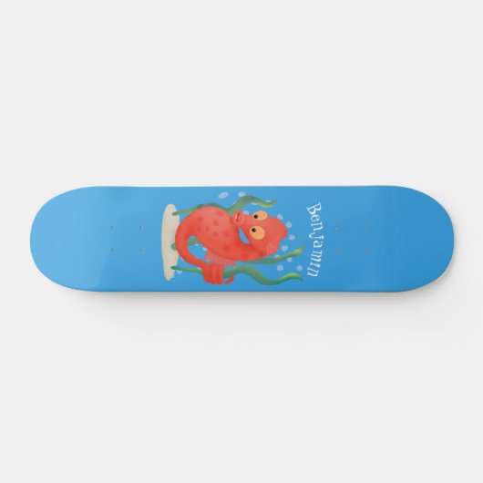 Cute pygmy seahorse cartoon persoonlijk skateboard (Horizontaal)