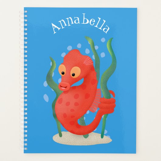Cute pygmy seahorse cartoon planner (Voorkant)