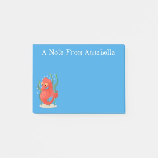 Cute pygmy seahorse cartoon post-it® notes (Voorkant)