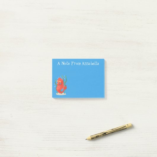 Cute pygmy seahorse cartoon post-it® notes (Op bureau)