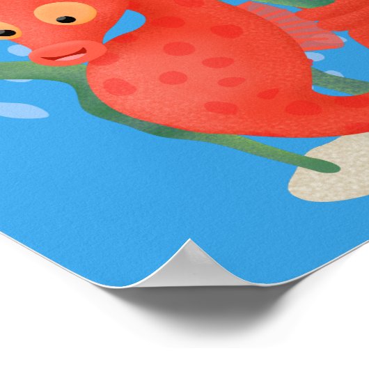 Cute pygmy seahorse cartoon poster (Hoek)