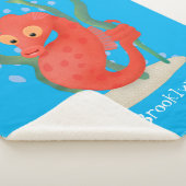 Cute pygmy seahorse cartoon sherpa deken (3/4)