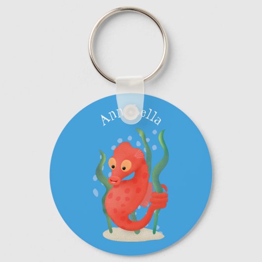 Cute pygmy seahorse cartoon sleutelhanger (Voorkant)