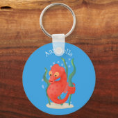 Cute pygmy seahorse cartoon sleutelhanger (Voorkant)