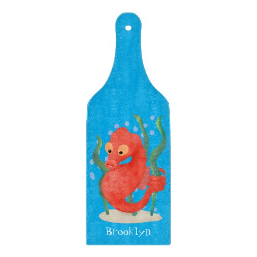 Cute pygmy seahorse cartoon snijplank (Voorkant)