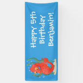 Cute pygmy seahorse cartoon spandoek (Verticaal)