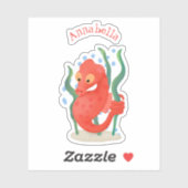 Cute pygmy seahorse cartoon sticker (Vel)