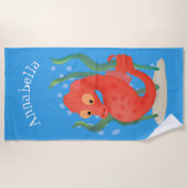 Cute pygmy seahorse cartoon strandlaken (Voorkant)