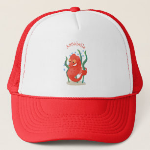 Cute pygmy seahorse cartoon trucker pet