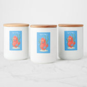 Cute pygmy seahorse cartoon voedselcontainer etiket (Flessen)