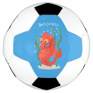 Cute pygmy seahorse cartoon voetbal