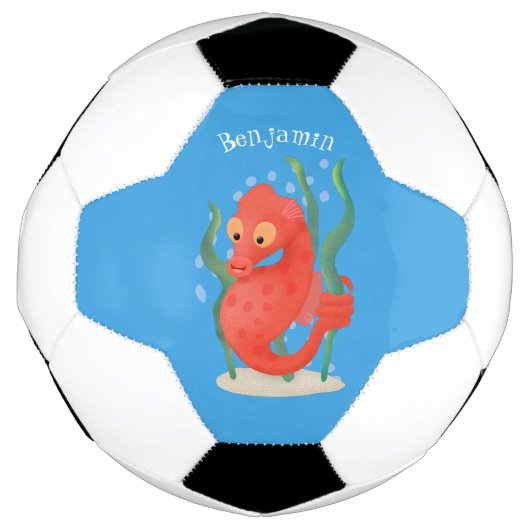 Cute pygmy seahorse cartoon voetbal (Voorkant)