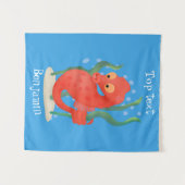 Cute pygmy seahorse cartoon wandkleed (Voorkant (horizontaal))