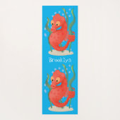 Cute pygmy seahorse cartoon yogamat (Achterkant)