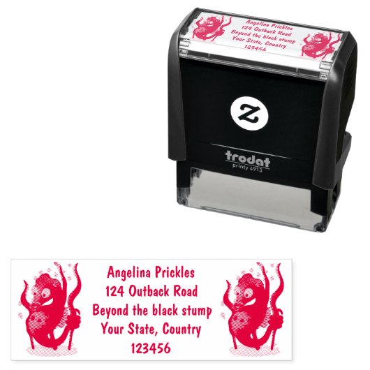 Cute pygmy seahorse cartoon  zelfinktende stempel (In situ)