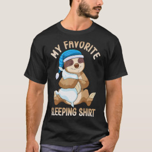 Cute pyjama voor vrouwen Nachts slapende luiaard T-shirt