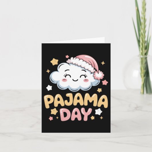 Cute Pyjamadag Wolken Cartoon Kunst Kaart (Voorkant)