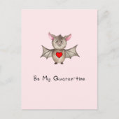 Cute Quarantine Valentijn Pandemic Waterverf Bat. Briefkaart (Voorkant)