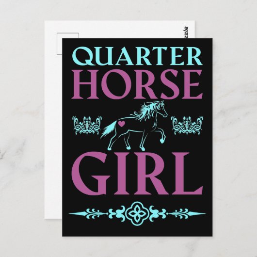 Cute Quarter Horse Girl Briefkaart (Voorkant / Achterkant)