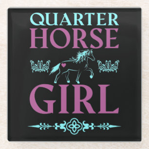 Cute Quarter Horse Girl Glazen Onderzetter