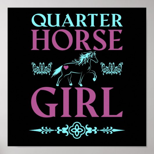 Cute Quarter Horse Girl Poster (Voorkant)