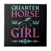Cute Quarter Horse Girl Tegeltje (Voorkant)