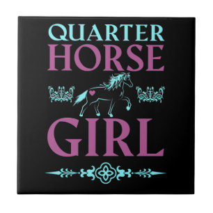 Cute Quarter Horse Girl Tegeltje