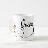 Cute Queen Bee Custom Name Koffiemok (Voorkant links)