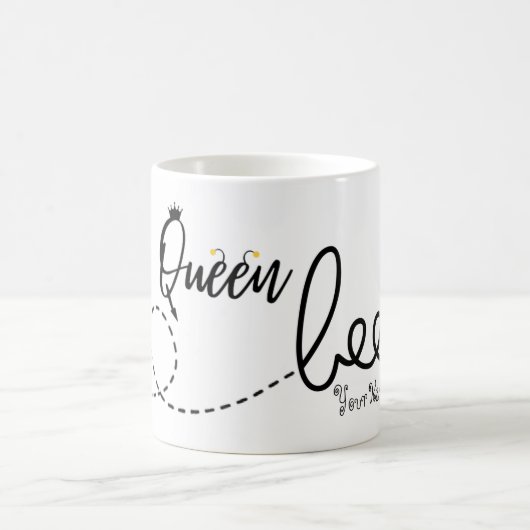 Cute Queen Bee Custom Name Koffiemok (Center)