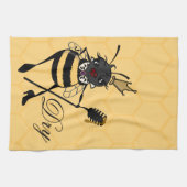 CUTE QUEEN BEE HONEYCOMB KITCHEN TOWEL THEEDOEK (Horizontaal)