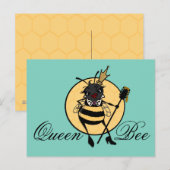 CUTE QUEEN BEE HORIZONTAL BRIEFKAART (Voorkant / Achterkant)