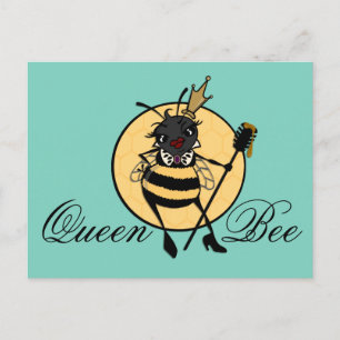CUTE QUEEN BEE HORIZONTAL BRIEFKAART