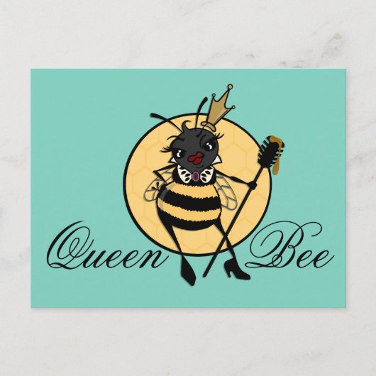 CUTE QUEEN BEE HORIZONTAL BRIEFKAART (Voorkant)