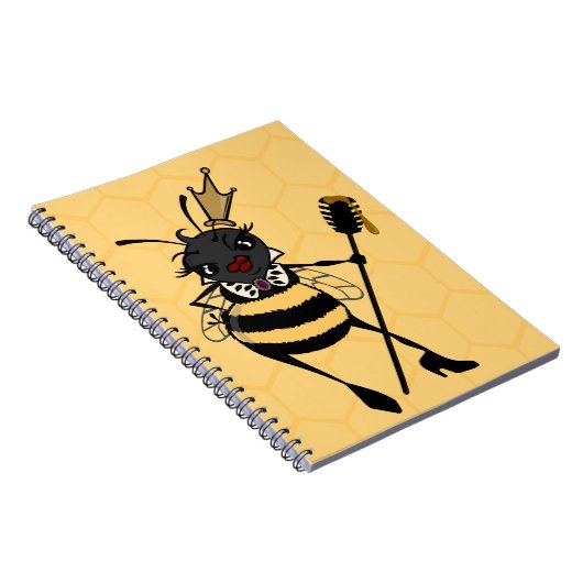 CUTE QUEEN BEE MET HONEYCOMB SPIRAAL NOTITIEBOEK (Rechterzijde)