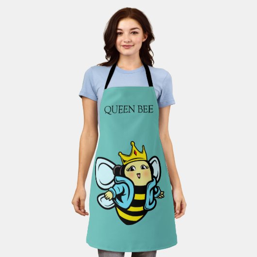 Cute Queen Bee Personalize Apron Schort (Gedragen)