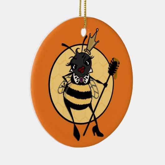 CUTE QUEEN BEE ROUND CHRISTMAS HOLIDAY ORNAMENT (Rechts)