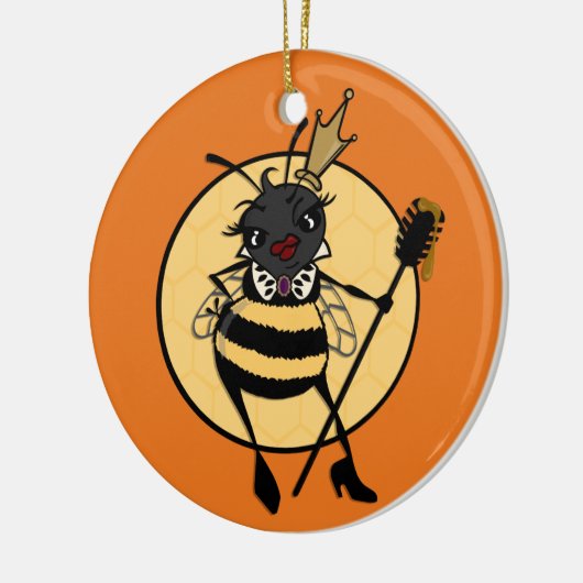 CUTE QUEEN BEE ROUND CHRISTMAS HOLIDAY ORNAMENT (Links)
