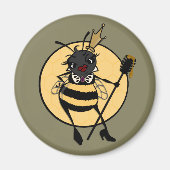 CUTE QUEEN BEE ROUND MAGNET (Voorkant)