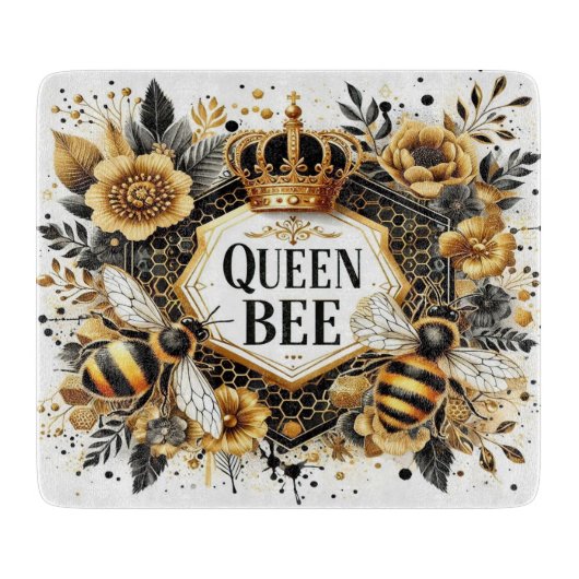 Cute Queen Bee Snijplank (Voorkant)