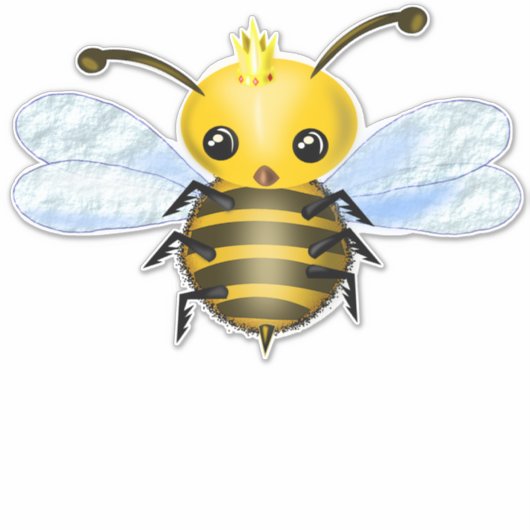 Cute Queen Bee Sticker (Voorkant)
