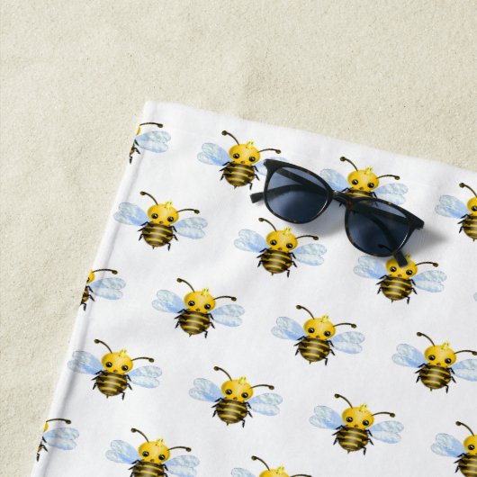 Cute Queen Bee-strandhanddoek Strandlaken (In situ)